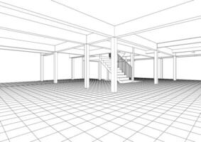 3D illustration of building project vector