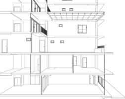 3D illustration of building project vector