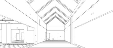 3D illustration of building structure vector