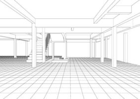 3D illustration of building project vector