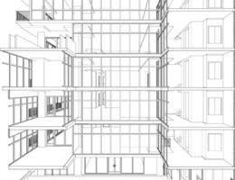3D illustration of building project vector