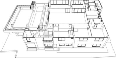 3D illustration of building project vector