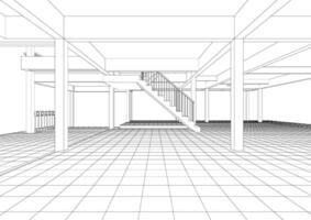 3D illustration of building project vector