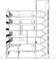 3D illustration of building project vector