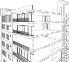 3D illustration of building project vector
