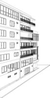 3D illustration of building project vector