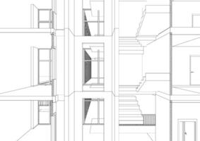 3D illustration of building project vector