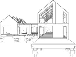 3D illustration of building structure vector