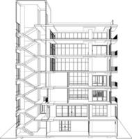 3D illustration of building project vector