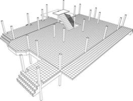 3D illustration of building project vector