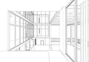 3D illustration of building project vector