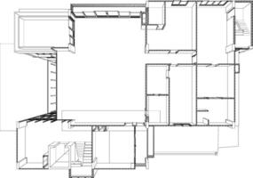 3D illustration of building project vector