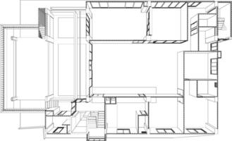 3D illustration of building project vector