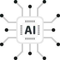 AI Chip Flat Icon vector