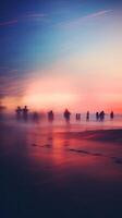 Blurred atmosphere of a beach party. . photo
