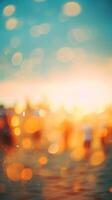 Blurred atmosphere of a beach party. . photo