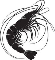 Shrimp silhouette design white background vector