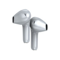 White stylish earbuds mockup in transparent background front view png