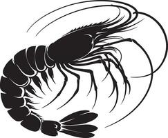 Shrimp silhouette design white background vector