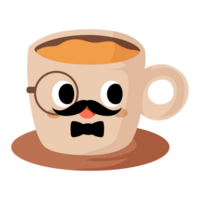 engraçado café canecas e copos desenho animado png