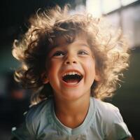Joyful and smiling children. . photo