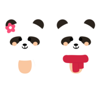 cute cartoon love panda couple png