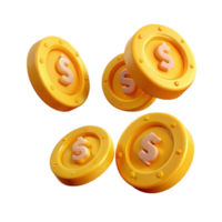 Flying Dollar Coins 3d Item png