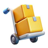 Boxes with Trolley 3d Image png