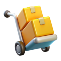 Boxes with Trolley 3d Design png