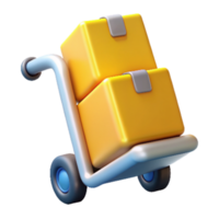 Boxes with Trolley 3d Graphic png