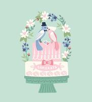 Wedding cake. isolated illustration. Design element for wedding concept and other uses vector