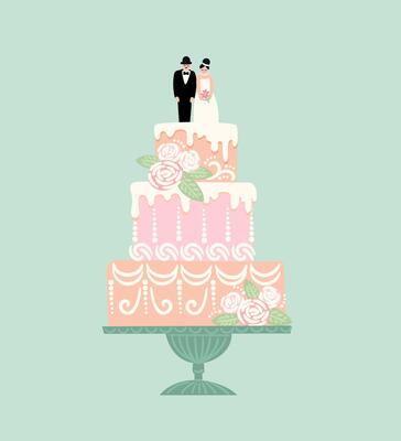 Wedding cake. isolated illustration. Design element for wedding concept and other uses