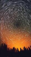 Spectacular stars at night with the North Star shining brightly. . photo