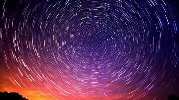 Spectacular stars at night with the North Star shining brightly. . photo