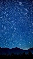 Spectacular stars at night with the North Star shining brightly. . photo