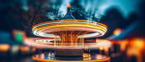 Roundabout. Feeling of joy and movement. . photo