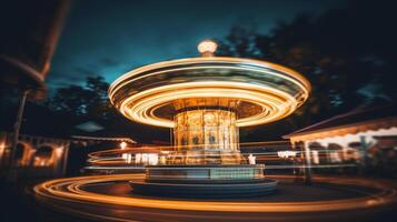 Roundabout. Feeling of joy and movement. . photo