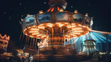 Roundabout. Feeling of joy and movement. . photo