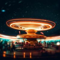 Roundabout. Feeling of joy and movement. . photo