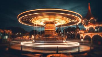 Roundabout. Feeling of joy and movement. . photo