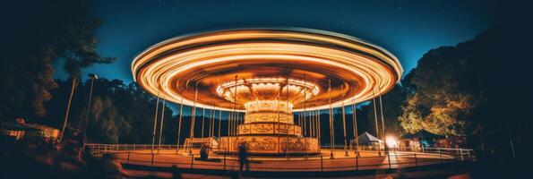 Roundabout. Feeling of joy and movement. . photo