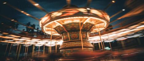 Roundabout. Feeling of joy and movement. . photo