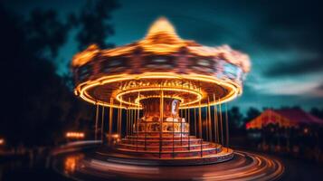 Roundabout. Feeling of joy and movement. . photo