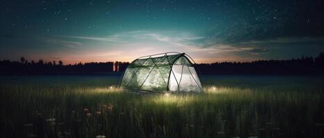 A tent that glows in the dark. photo