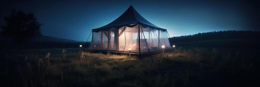 A tent that glows in the dark. photo