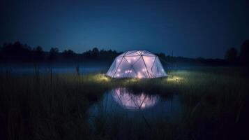 A tent that glows in the dark. photo