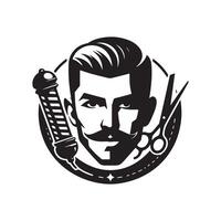 set of barber silhouette design vector