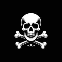 vintage skull with bones silhouette design vector