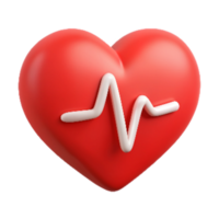 Heart Shape with Heart Beat 3d Render png