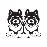 Akita dog illustration design vector